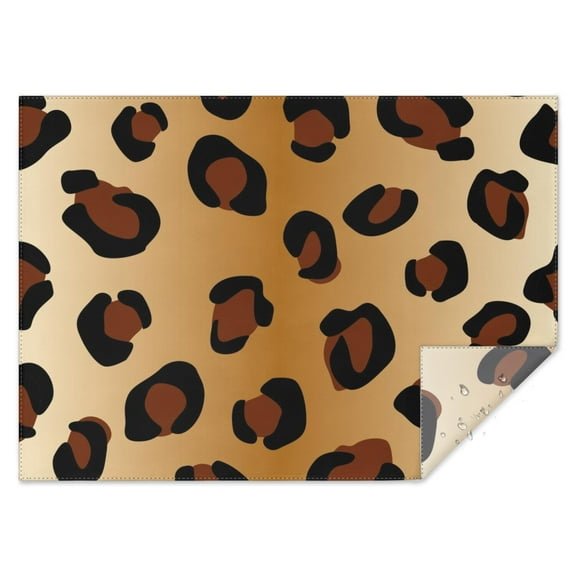 Gold and Brown Of Leopard Print Rectangle Tablecloth 60"x84",Waterproof Polyester Rectangle Table Cloth, Wipeable Spillproof Polyester Tablecloth for Dining, Camping, Indoor and Outdoor