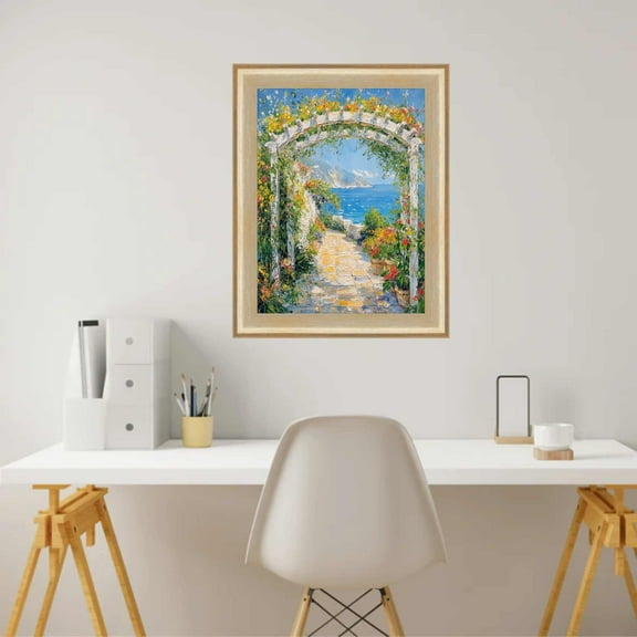 Gold Brushed Modern  Contemporary  Scoop Picture Frame 30x30 frame