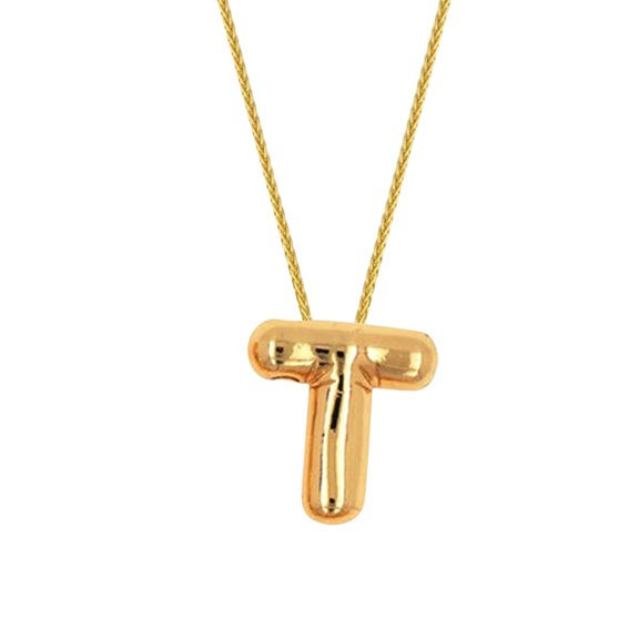 Gold Bubble Letter Necklace for Women, 14k Gold Plated Balloon Initial Letter Pendant Necklace Dainty Charm Initial Necklaces for Women Trendy Chunky Custom Name Necklace Gold Jewelry for Women