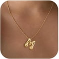 thumbnail image 1 of Gold Bubble Letter Necklace For Women Dainty 14K Gold Plated Balloon Initial Necklaces For Women Trendy Cute Chunky Charm Monogram Pendant Name Necklace Fashion Jewelry Gifts For Teens[o3054], 1 of 2