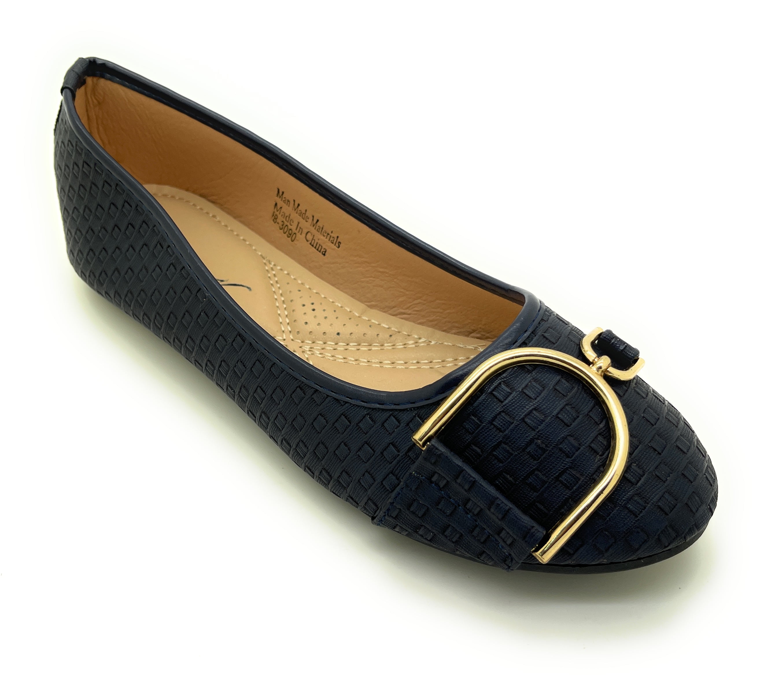 フラットシューズ Buckle Ballerina Flats Gold Buckle Ballerina Flats - Walmart.com