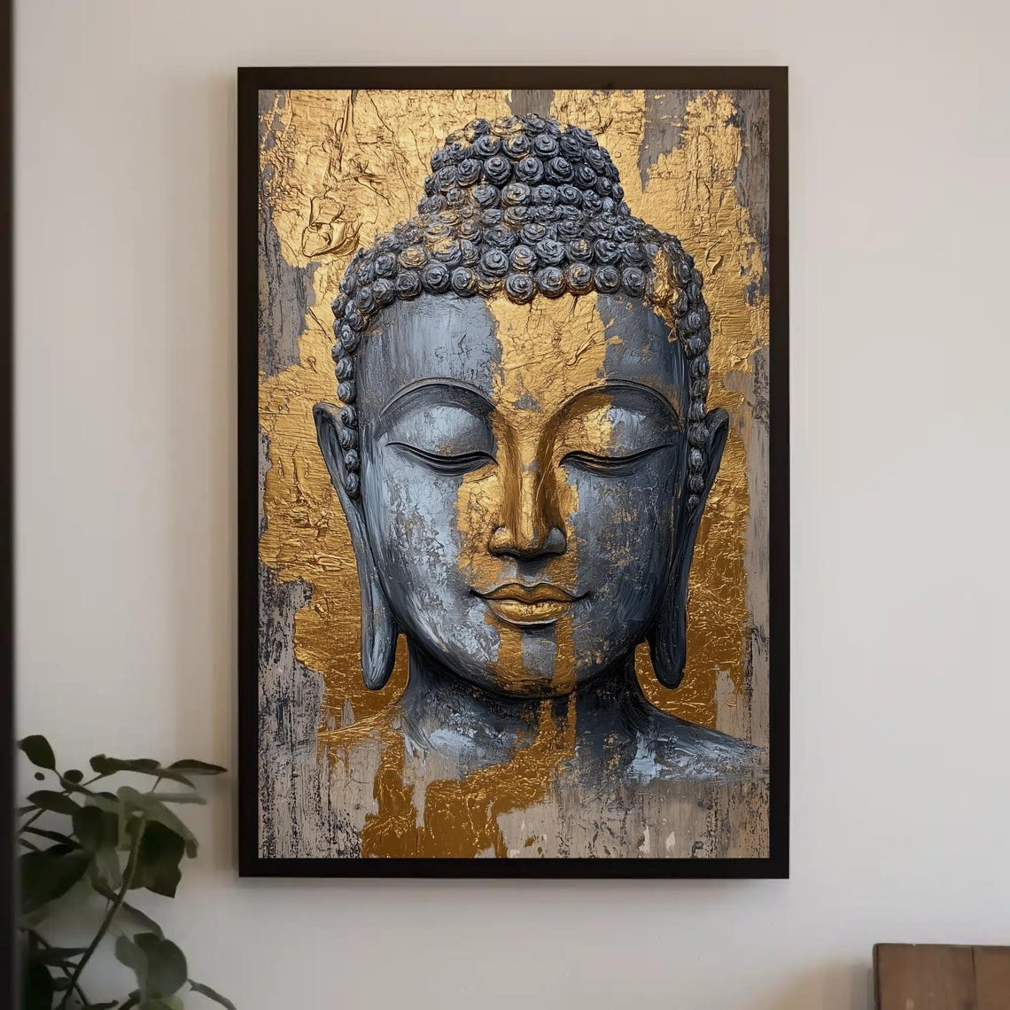 Gold Buddha Canvas Print – Modern Zen Wall Art, Spiritual Décor ...
