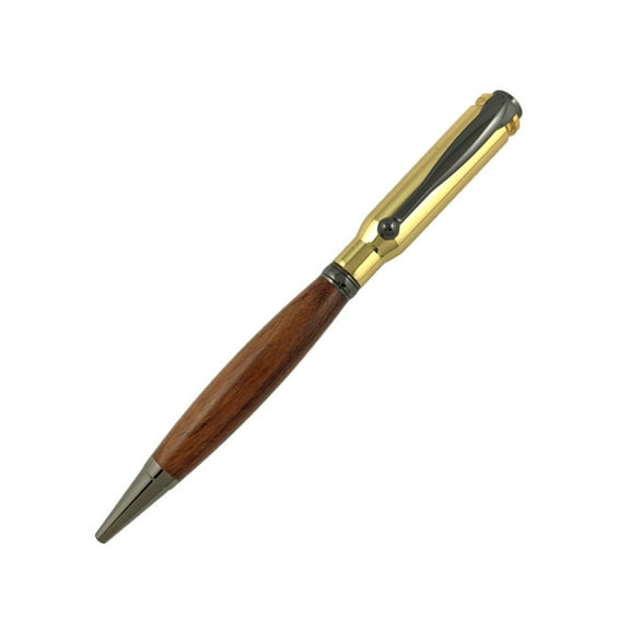 Gold Bullet Shaped Wooden Gift Pen, 10ml Oil Based Ballpoint Writing Instrument, Stylish Desktop Decoration for Home, Smooth Writing Unique Handcrafted Pen, Single Piece