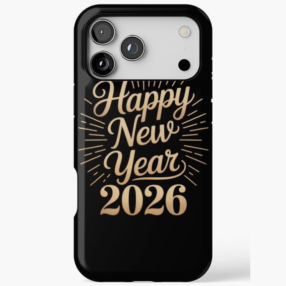 Gold Burst Happy New Year 2026 Shine iPhone Case 17 11 12 13 14 15 16 Pro Max