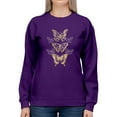 thumbnail image 1 of Gold Butterflies Sweatshirt Women -June Erica Vess Designs, Female Large, 1 of 4