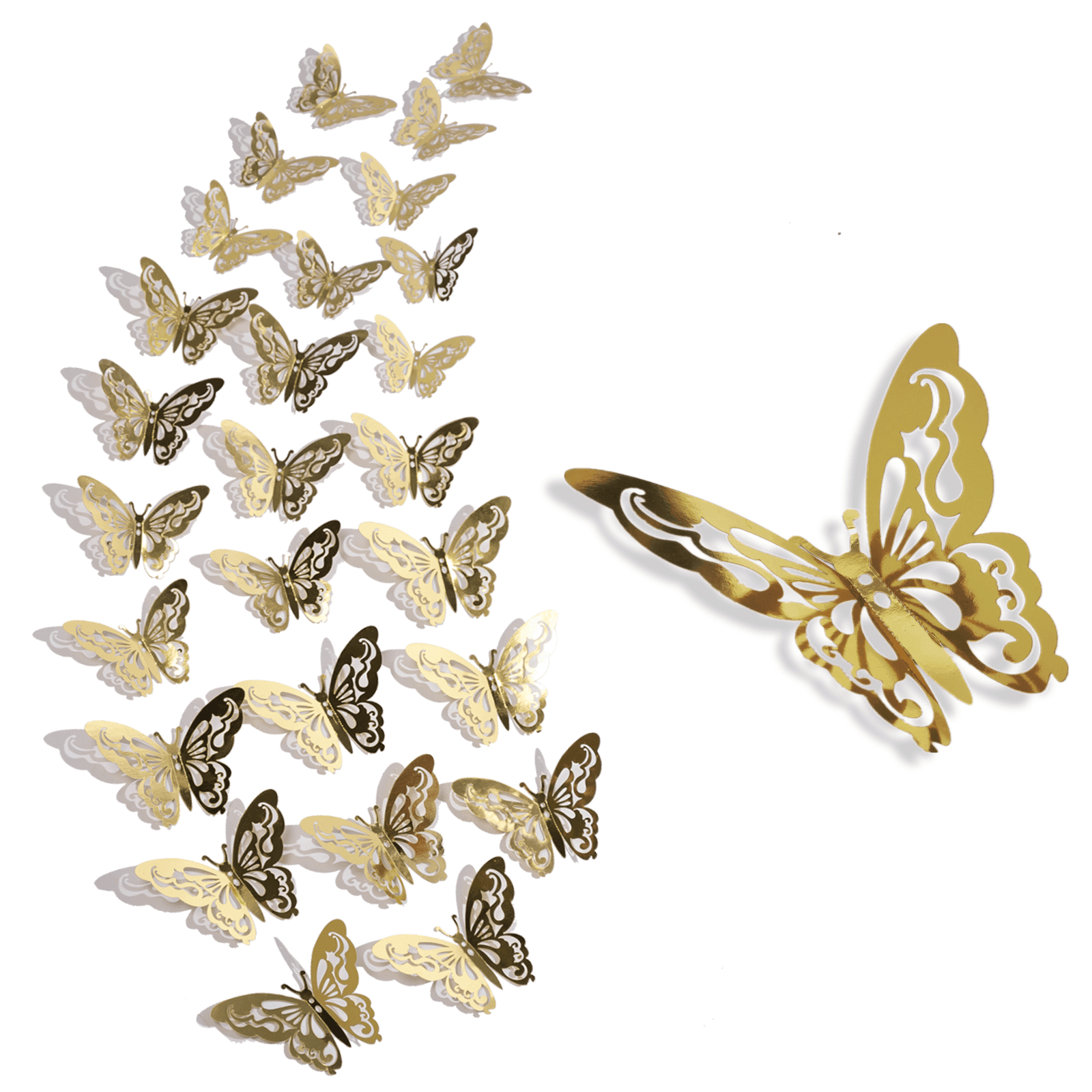 Gold Mirror Butterflies 3D Adhesive Wall Art