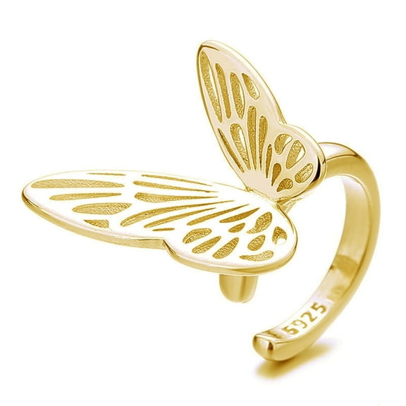 Gold Butterfly Ear Cuff Wrap Earring 925 Sterling Silver for Women Cartilage Tragus Non Piercing Clip On Fake Hoops Earrings