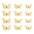 thumbnail image 1 of Gold Butterfly Wall Stickers - 3D Metallic Decor for Parties, Celebrations, Weddings, and Home Accent, Removable & Reusable Adhesive for Versatile Indoor & Event Use, 1 of 5