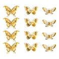 thumbnail image 1 of Gold Butterfly Wall Stickers - 3D Metallic Decor for Parties, Celebrations, Weddings, and Home Accent, Removable & Reusable Adhesive for Versatile Indoor & Event Use, 1 of 5