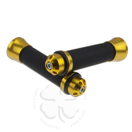 Gold CNC Apollo Hand Grips & Handle Bar Ends Motorcycle 7/8" 22mm Bike Racing