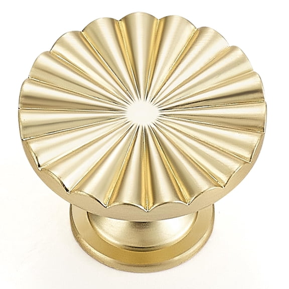 Gold Cabinet Knobs Brushed Brass Dresser Knobs Zinc Alloy Dresser Hardware for Closet, Wardrobe and Cupboard Round Vintage Drawer Pulls