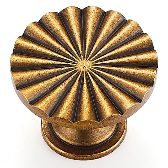 Gold Cabinet Knobs Brushed Brass Dresser Knobs Zinc Alloy Dresser Hardware for Closet, Wardrobe and Cupboard Round Vintage Drawer Pulls