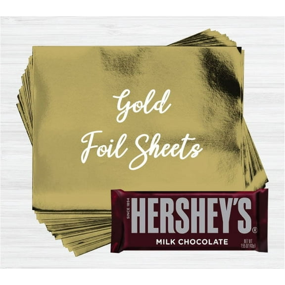 Gold Candy Bar Foil for Wrapping Chocolate Candy Bars - Pack of 40