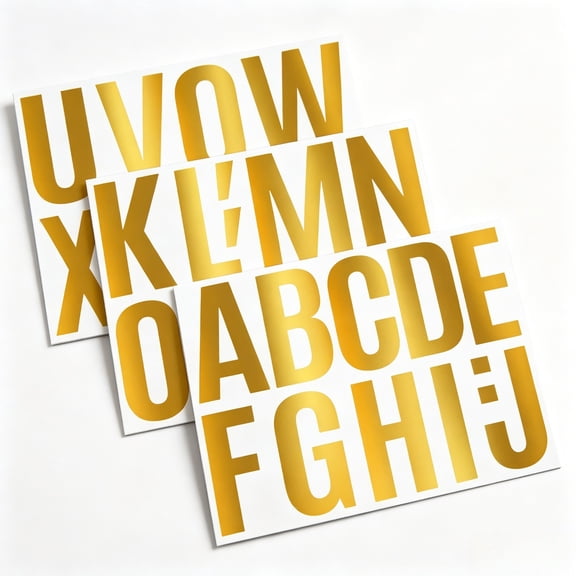 Gold Capital Letter Stickers Self Adhesive 3 Sets for DIY Decoration(4 Inch)