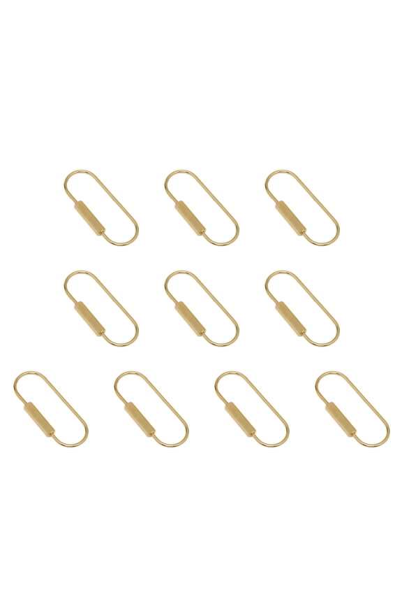 Gold Carabiner Clip with Secure Locking Screw Oval Rings Brass Keychain Accessories For Everyday Use