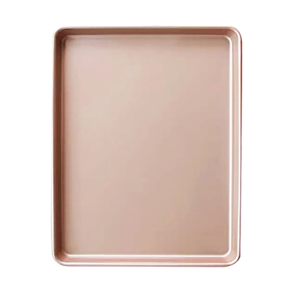 Gold Carbon Steel Non‑Stick Baking Sheet 17.32in x 11.81in Oven Safe Cookie Tray for Household Baking