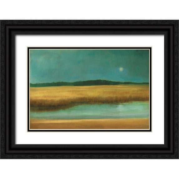 Gold, Caroline 18x13 Black Ornate Wood Framed with Double Matting Museum Art Print Titled - Harvest Moon