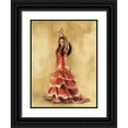 thumbnail image 1 of Gold, Caroline 19x24 Black Ornate Wood Framed with Double Matting Museum Art Print Titled - Flamenco Dancer I, 1 of 4