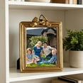 thumbnail image 1 of Gold Carved Photo Frame – Resin Bow Hanging Wall Frame with Stand 6 Shapes To Choose Versatile Tabletop & Wall Decor(A), 1 of 5