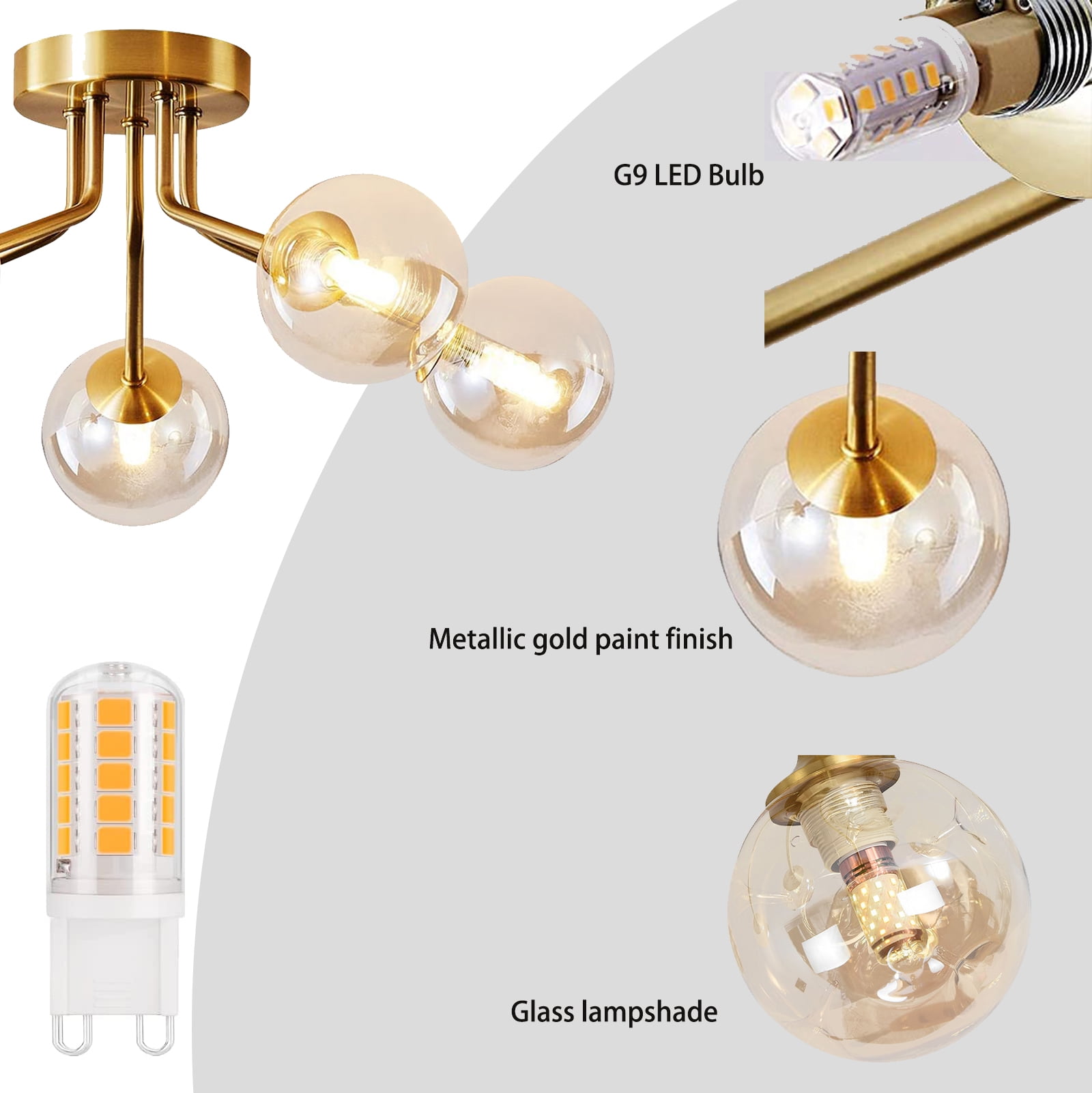 Gold Ceiling Light, Ceiling Light Fixture, Ceiling Lamp For Lighting Children'S Rooms, Living Rooms, Dining Rooms, Studies