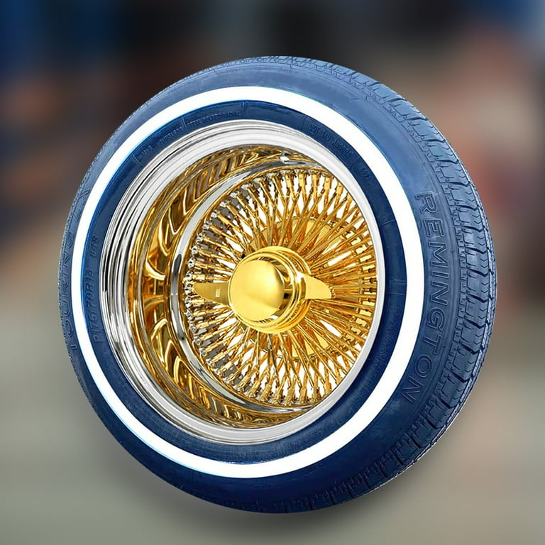 Gold Center Rims 14X7 - 100 Spoke Reverse with White Wall