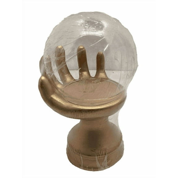 Gold Ceramic Hand Display with Glass Sphere