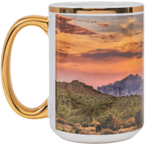 Gold Ceramic Mug 15 oz