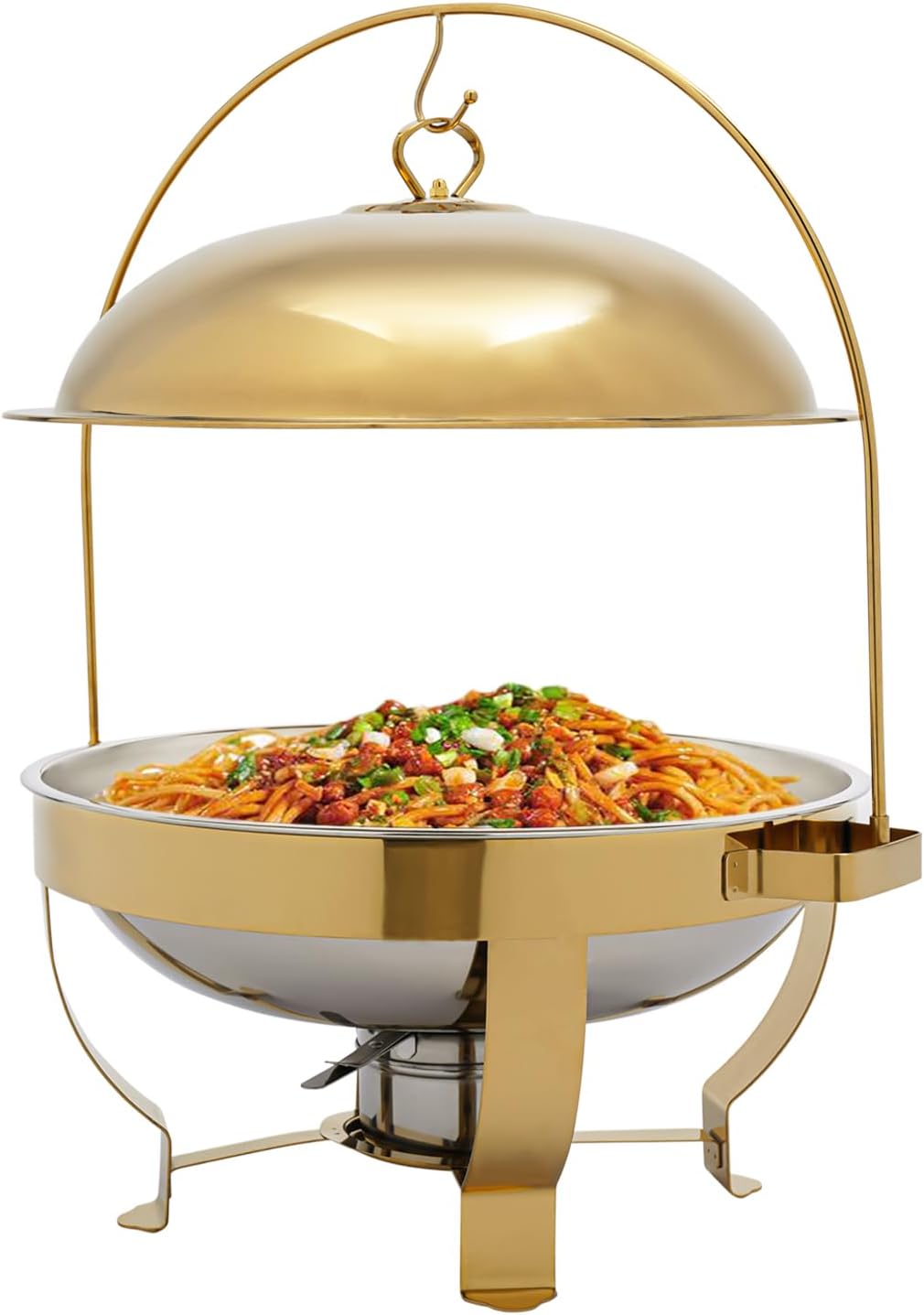 Gold Chafing Dish Buffet Set, 7.26 Quart Stainless Steel Chafer Buffet ...