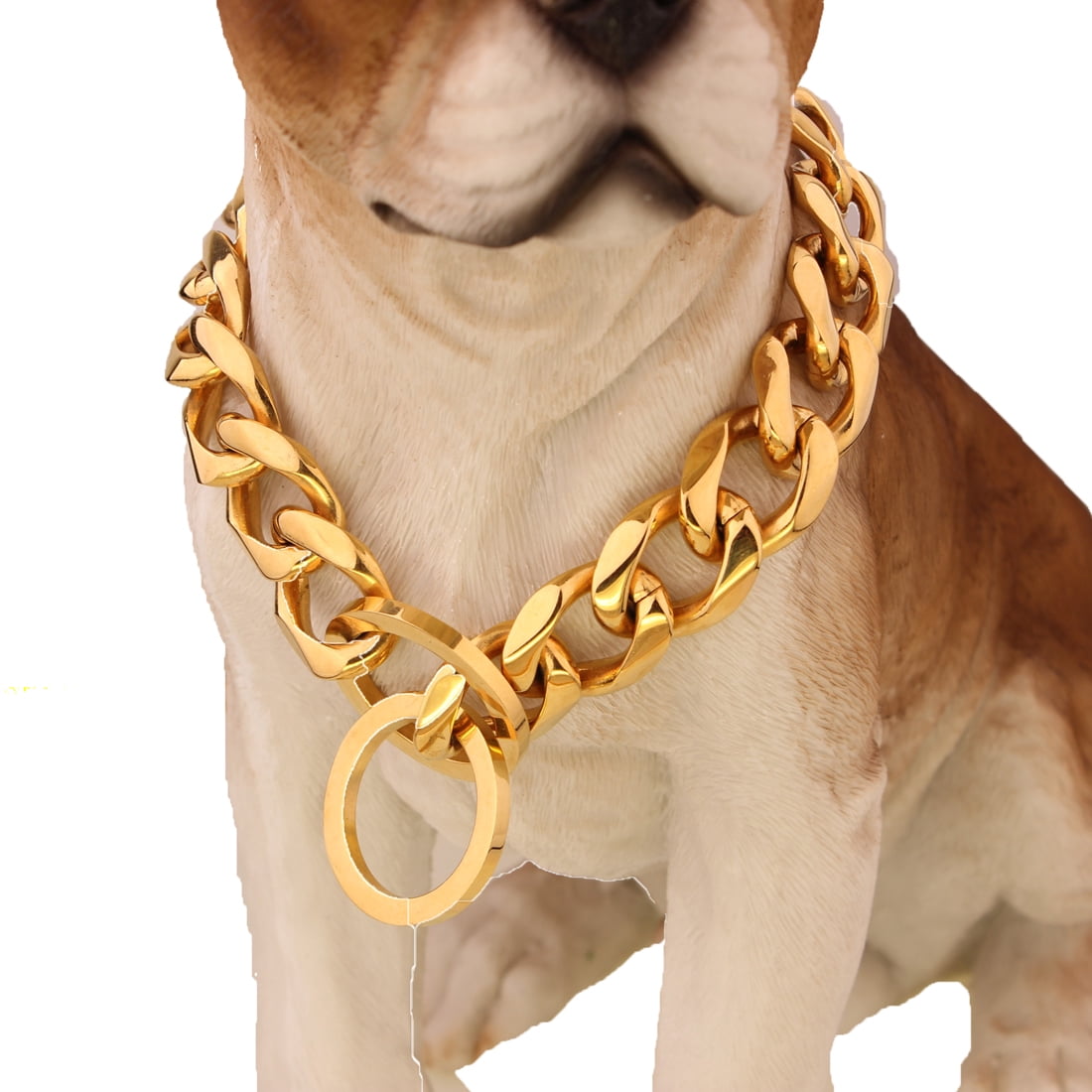 Gold Chain Dog Collar Pet Slip for American Pitbull French Bulldog