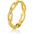 thumbnail image 1 of Gold Chain Link Rings for Women, Non-Tarnish Stainless Steel Rings with 18K Gold Plated, Statement Stackable Jewelry for Women, 1 of 5