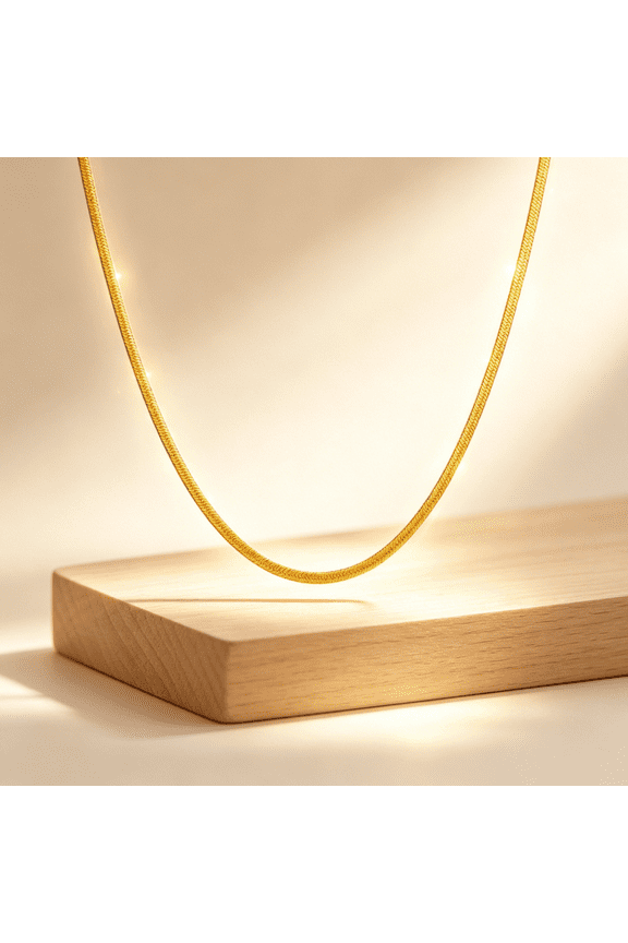 Gold Chain Necklace Collection Italian - 10K Real Solid Yellow Gold Filled Herringbone/Snake Chain Necklaces for Women and Men, 3mm and 20"