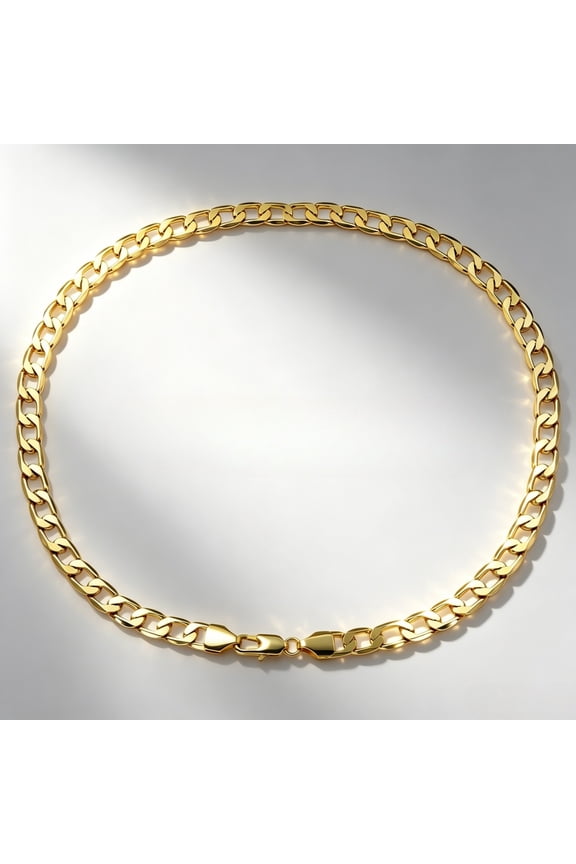 Gold Chain Necklace Italian Collection - 14K Real Solid Yellow Gold Cuban Curb Chain Necklaces for Women and Men, 5mm and 28"