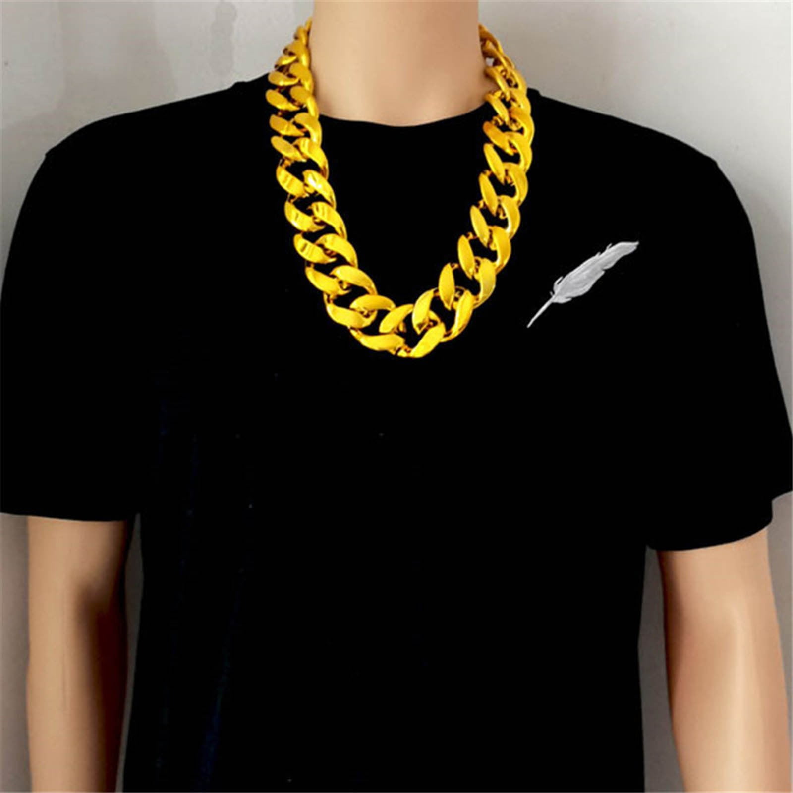 Gold Chain Necklace Retro 80s 90s Hop Rapper Punk Style Jewelry