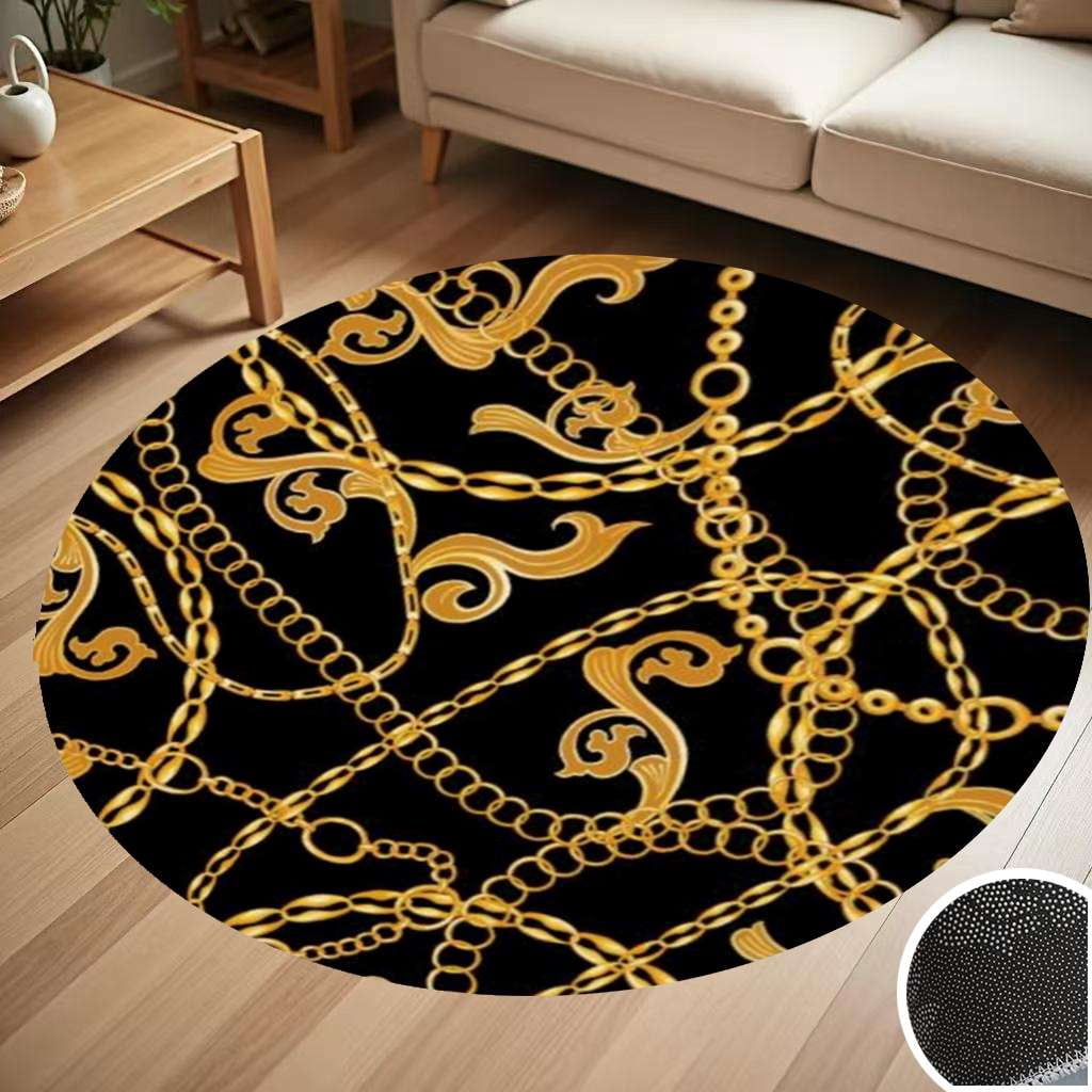 Gold Chain Round Carpet Living Room Bedroom Home Decoration Coffee ...