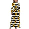 thumbnail image 1 of Gold Chain Sunflower Dress Yellow Sunflowers Elegant Maxi Dress Street Wear Boho Beach Long Dresses High Neck Print Clothes, 1 of 5