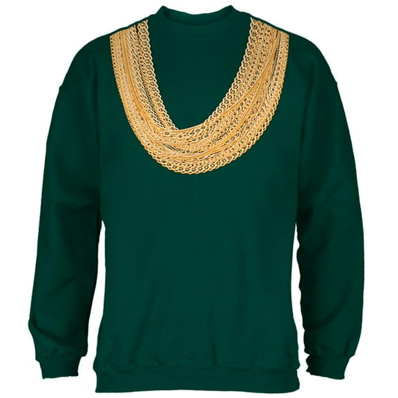 Gold Chains Dark Green Adult Sweatshirt - 2X-Large