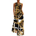 thumbnail image 1 of Gold Chains Dress Jewelry Print Elegant Maxi Dress V Neck Pattern Bohemia Long Dresses Street Fashion Oversized Vestido, 1 of 6