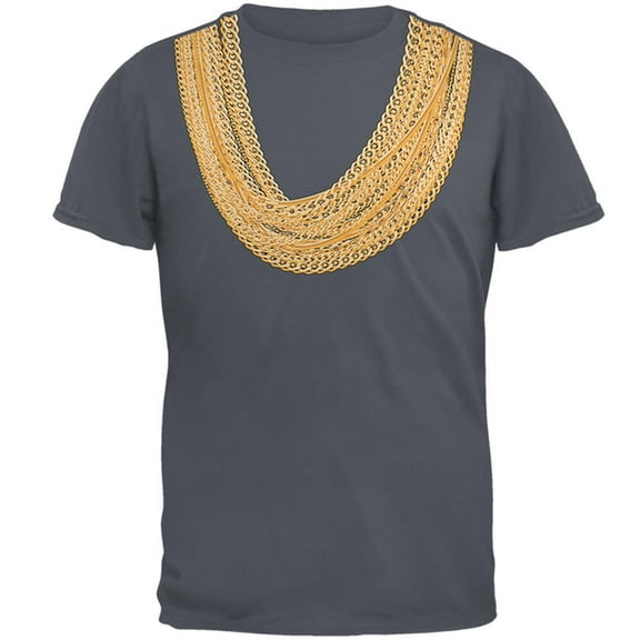 Gold Chains Grey Adult T-Shirt - Small