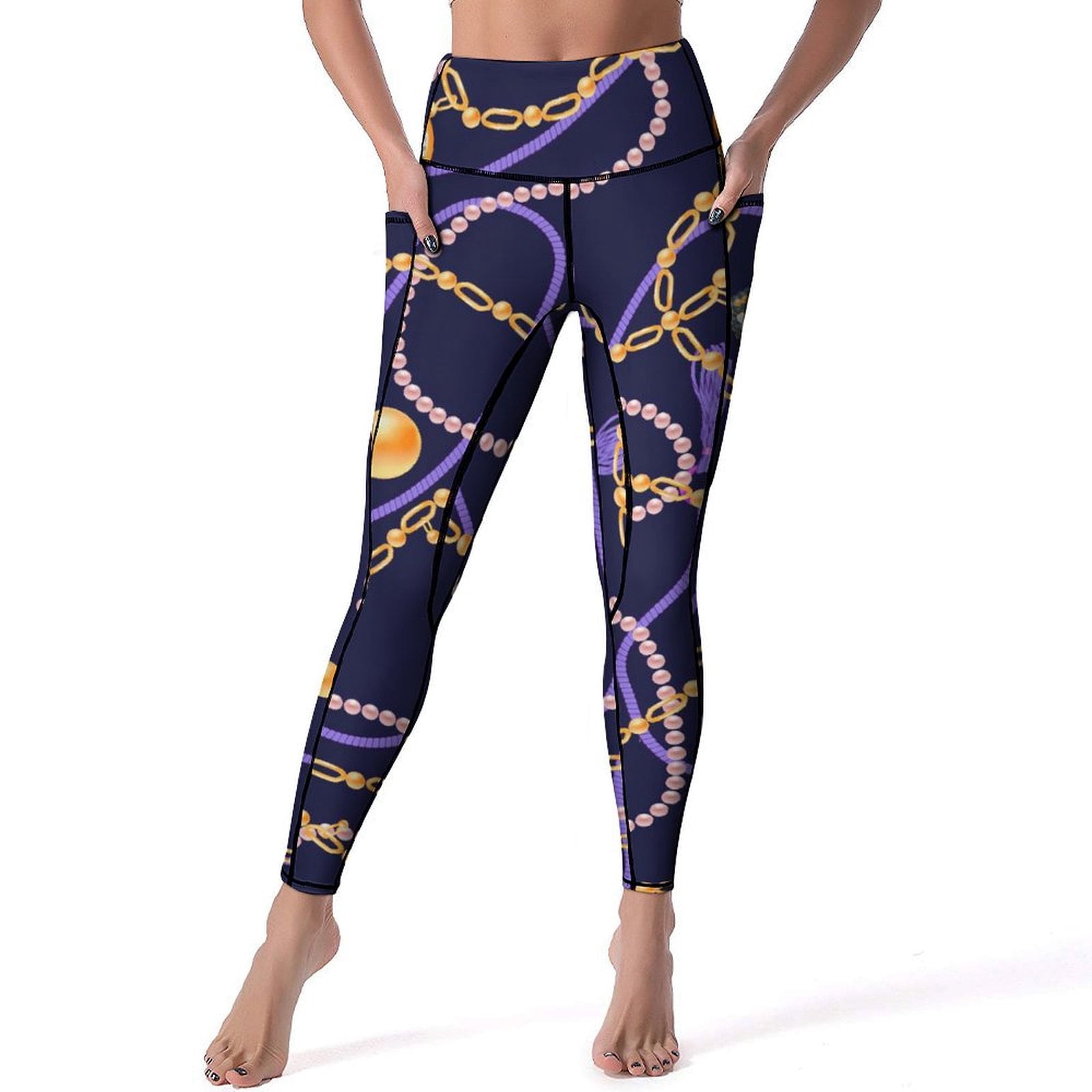 Stretchy White Legging Pants Gold Button main image 1