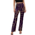 thumbnail image 1 of Gold Chains Pants High Waisted Zebra Striped Korean Fashion Flare Pants Summer Night Club Graphic Oversize Trousers, 1 of 2