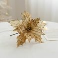 thumbnail image 1 of Gold Champagne Christmas Flowers - High-Grade Adhesive Powder Simulation, Decorative Christmas Tree Flowers, Burgundy and Gold Artificial Flowers for Holiday Décor, 1 of 6