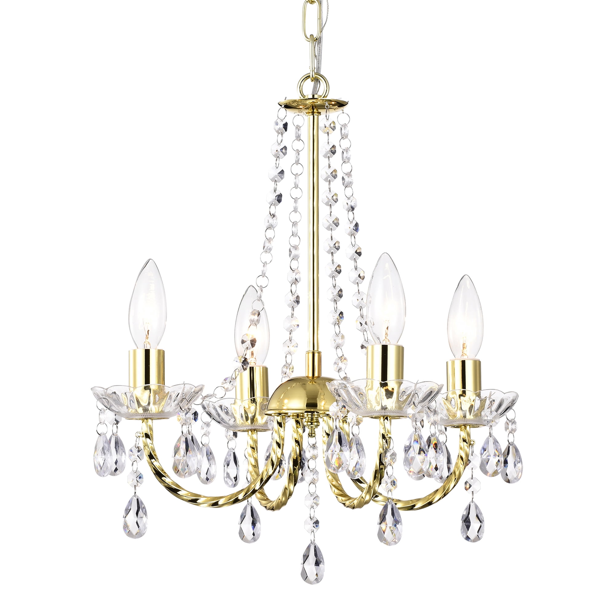 Gold Chandelier Light Fixture 4Light Modern Crystal Chandelier Kids