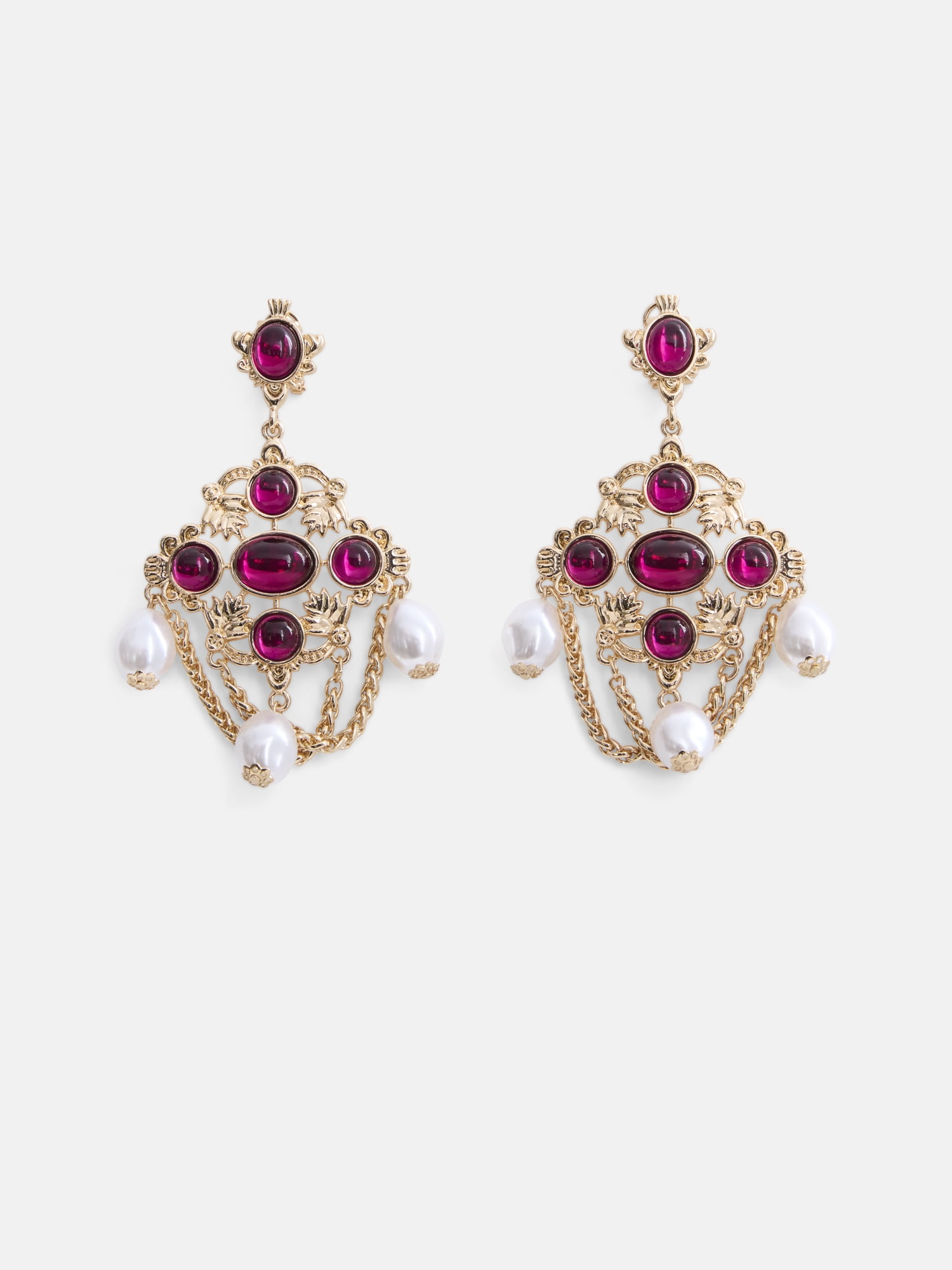 Women's Gold Tone Chandelier Pendant Earrings