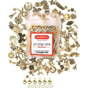 Gold Charms 100pcs Bulk with 15pcs Clasps & Rings by Incraftables for Jewelry & Bracelet Making