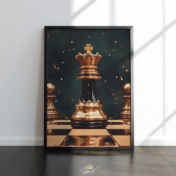 Gold Chess King Wall Art Print