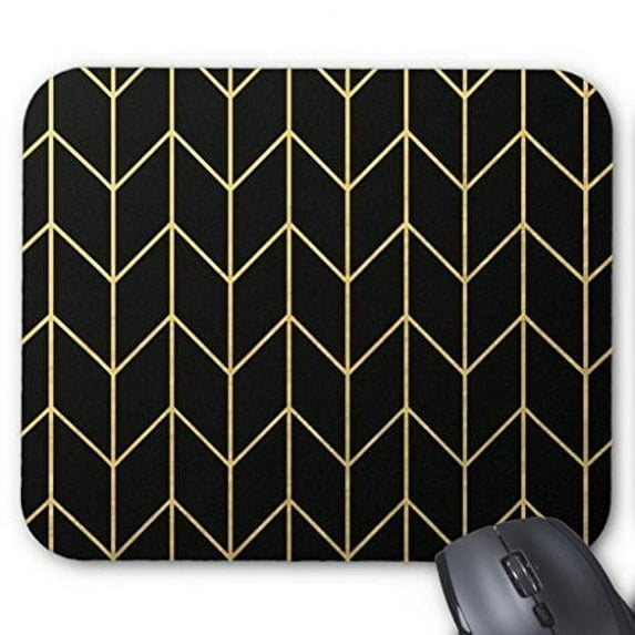 Gold Chevron Black Mouse pads Gaming Mouse Pad 9.84x7.87 inches