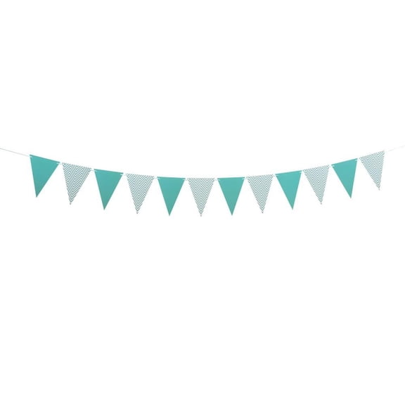 Gold Chevron Triangle Flag Banner 3M/9.84ft, Reversible Wave Bunting Garland for Birthday Party, Baby Shower & Wedding Decor, Premium Paper Pennant String for Wall & Table Setup