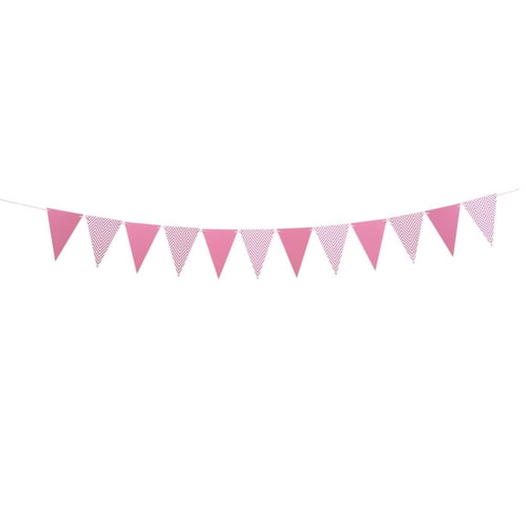 Gold Chevron Triangle Flag Banner 3M/9.84ft, Reversible Wave Bunting Garland for Birthday Party, Baby Shower & Wedding Decor, Premium Paper Pennant String for Wall & Table Setup