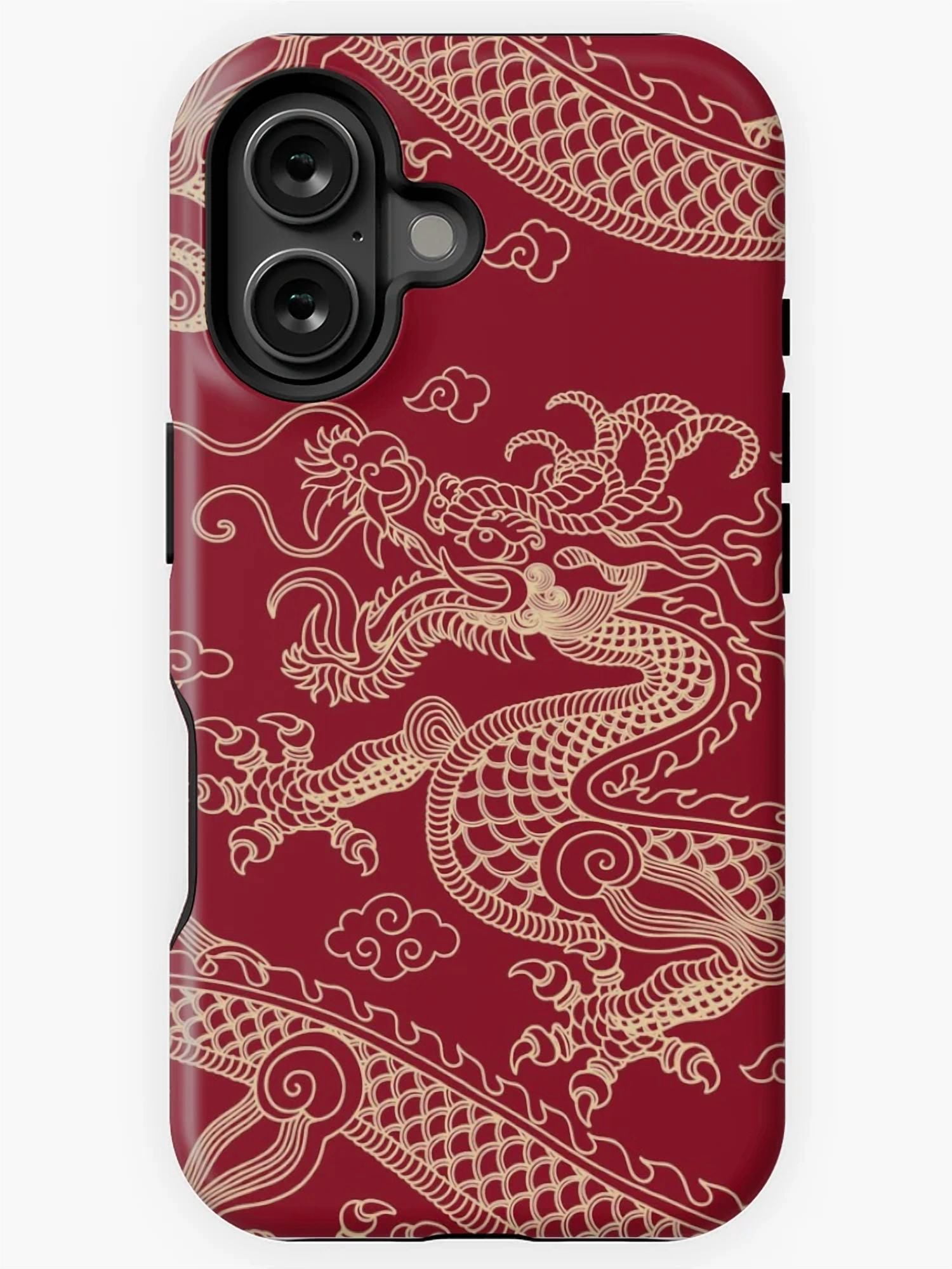 Gold Chinese Dragon iPhone Case for 11 12 13 14 15 16 Pro Max, Elegant ...