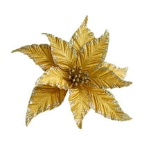 Gold Christmas Artificial Flowers, Realistic Magnolia Design, 6 Colors, For Tree, Home, Party, Mall Decoration, Festive Holiday Decor